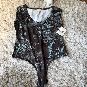 Open Edit Black and Blue super soft comfy going out artsy Bodysuit